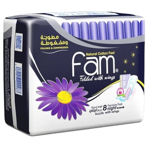 Fam Feminine Napkin Folded Night Wings 8 Pieces