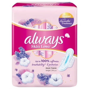 Always Feminine Napkins Total Protection With Wings 24 Pieces
