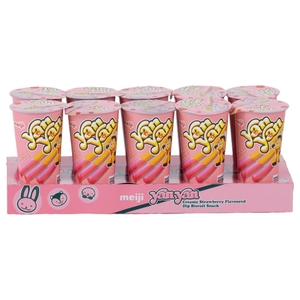 Meiji Yan Yan Biscuit Snack With Strawberry Dip 50G X10