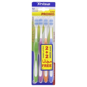 Trisa Toothbrush Focus Pro Clean Medium 2 + 2 Free