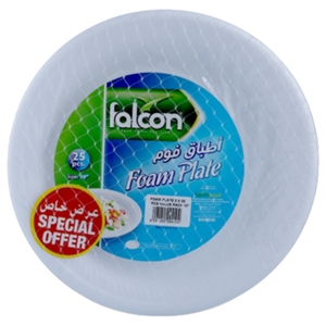 Falcon Foam Plate 10 Inch Plain 25 Pieces