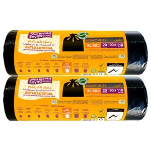 Enviro Garbage Bag 90Cm X 110Cm Black 20Pcs X2