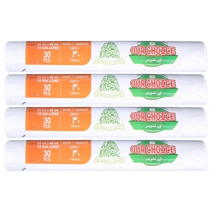 Our Choice Hd Biodegradable Garbage Bag White Roll 10 Gallon 30Pcs X4