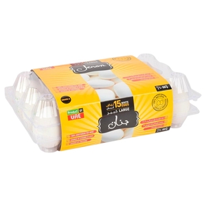 Jenan Fresh White Eggs Large 15'S