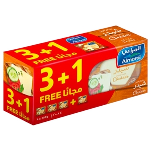 Almarai Cheese Slices Cheddar Full Fat 200G 3 + 1 Free