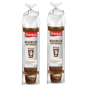 Sanita Paper Cup 9Oz 50Pcs X 2