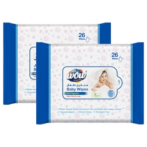 Wow Baby Wipes Mild Fragrance 26Pcs X 2