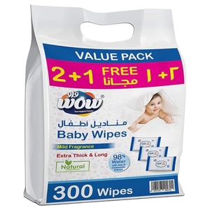 Wow Baby Wipes Mild 100Pcs X 3