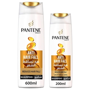 Pantene Shampoo Anti Hair Fall 600Ml + 200Ml
