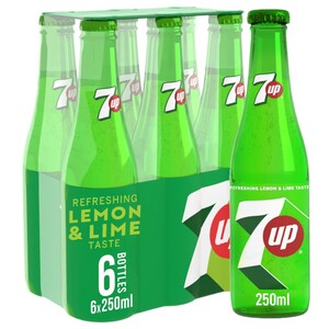 7Up Carbonated Soft Drink Glass Bottle 250Ml X6