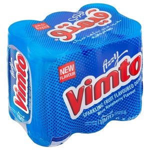 Vimto Can Sparkling Drink Blue Raspberry 250Ml X 6