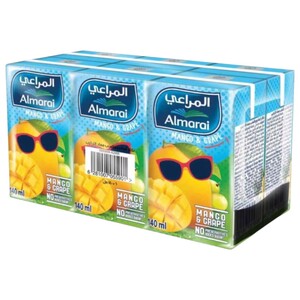 Almarai Uht Juice Mango And Grape No Added Sugar 140Ml X6
