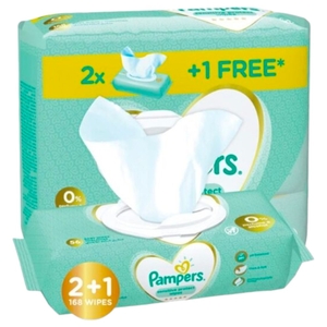 Pampers Baby Wipes Sensitive Protect 168 Pieces