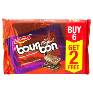 Britannia Bourbon Chocolate Cream Biscuit 100G X 8