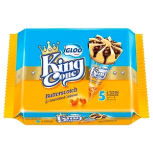 Igloo Ice Cream Butter Scotch King Cone 120Ml X 5