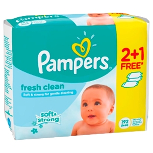 Pampers Baby Wipes Fresh Clean 192 Pieces