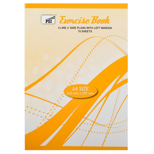 Psi Exercise Book 4 Line Interleaf 70 Sheets A4