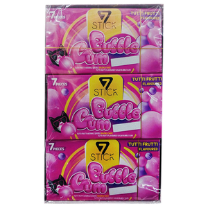 7 Stick Bubble Gum Tutti Frutti 14.5G X24