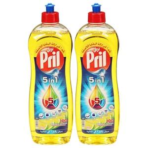 Pril 5In1 Dish Wash Lemon 950Ml X 2