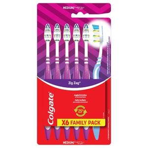 Colgate Toothbrush Zig Zag Medium X 6
