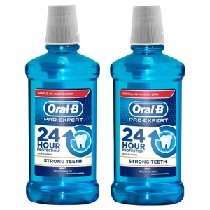 Oral-B Mouthwash Strong Teeth Mint 500Ml X 2