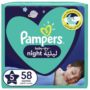 Pampers Baby Dry Diaper Night Size 5 12-17Kg 58 Pieces