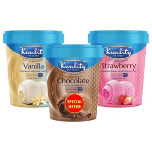 Kwality Ice Cream Assorted 3 Pieces 500Ml
