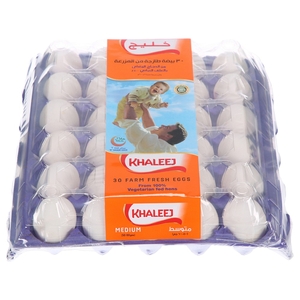 Khaleej White Eggs Medium 30 Pieces