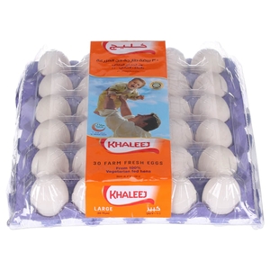 Khaleej White Eggs Large 30 Pieces