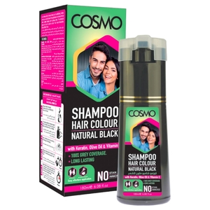 Cosmo Hair Color Shampoo Natural Black 180Ml
