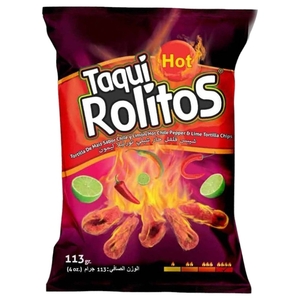 Taqui Rolitos Tortilla Chips Hot 113G