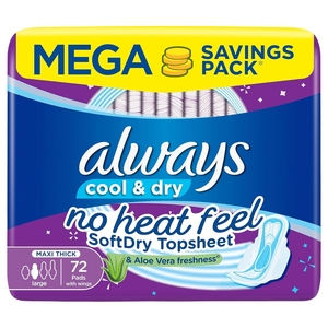 Always Maxi Thick Pad Cool & Dry 72 Pieces