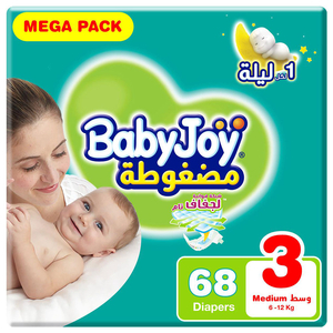 Baby Joy Diaper Size 3 6-12Kg Medium 68 Pieces