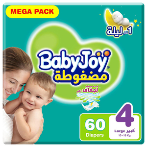 Baby Joy Diaper Size 4 10-18Kg Large 60 Pieces