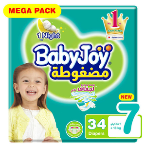 Baby Joy Diaper Size 7 18+ Kg Xxl 34 Pieces