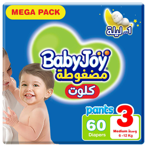 Baby Joy Diaper Pant Size 3 Medium 6-12Kg 60 Pieces