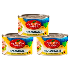 California Garden Sandwich Tuna In Sunflower Oil 160G X 3