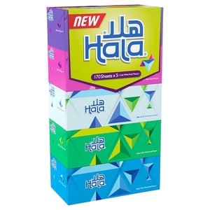 Hala Facial Tissue 2 Ply 170 X 5