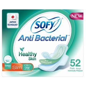 Sofy Anti Bacterial Slim Pad With Wings Large 52 Pads
