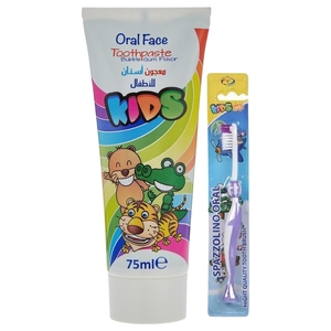 Oral Face Toothpaste Kids Bubble Gum Banana 75Ml + Toothbrush