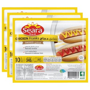 Seara Frozen Smoked Chicken Franks 340G X3