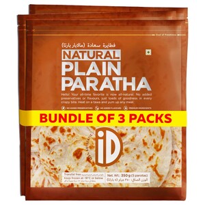 Id Natural Plain Paratha Frozen 350G X3