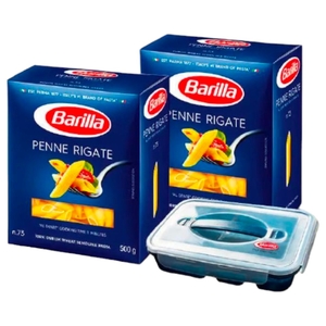 Barilla Macaroni #73 Penne Rigate 2 X 500G + Lunch Box