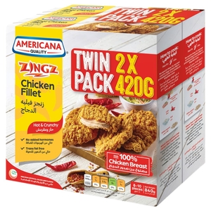 Americana Frozen Chicken Fillets Hot & Crispy 420G X2
