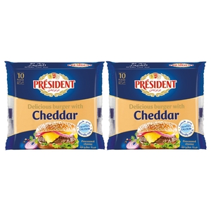 Président Burger Cheddar 10 Slices 200G X2