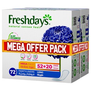 Freshdays Panty Liners Long Mega 52 Pieces + 20 Pieces X2