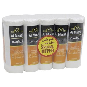 Al Masah Garbage Bag White 46X52cm 30 Pieces X5