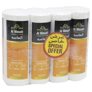 Al Masah Garbage Bag White 56X60cm 30 Pieces X4