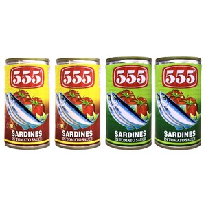 555 Sardines Assorted 155G X4