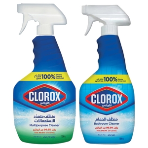 Clorox Multipurpose Cleaner 750Ml + Bathroom Cleaner 500Ml